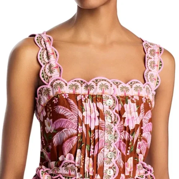 FARM Rio Brown and Pink Floral Jumpsuit - Picture 2 of 6